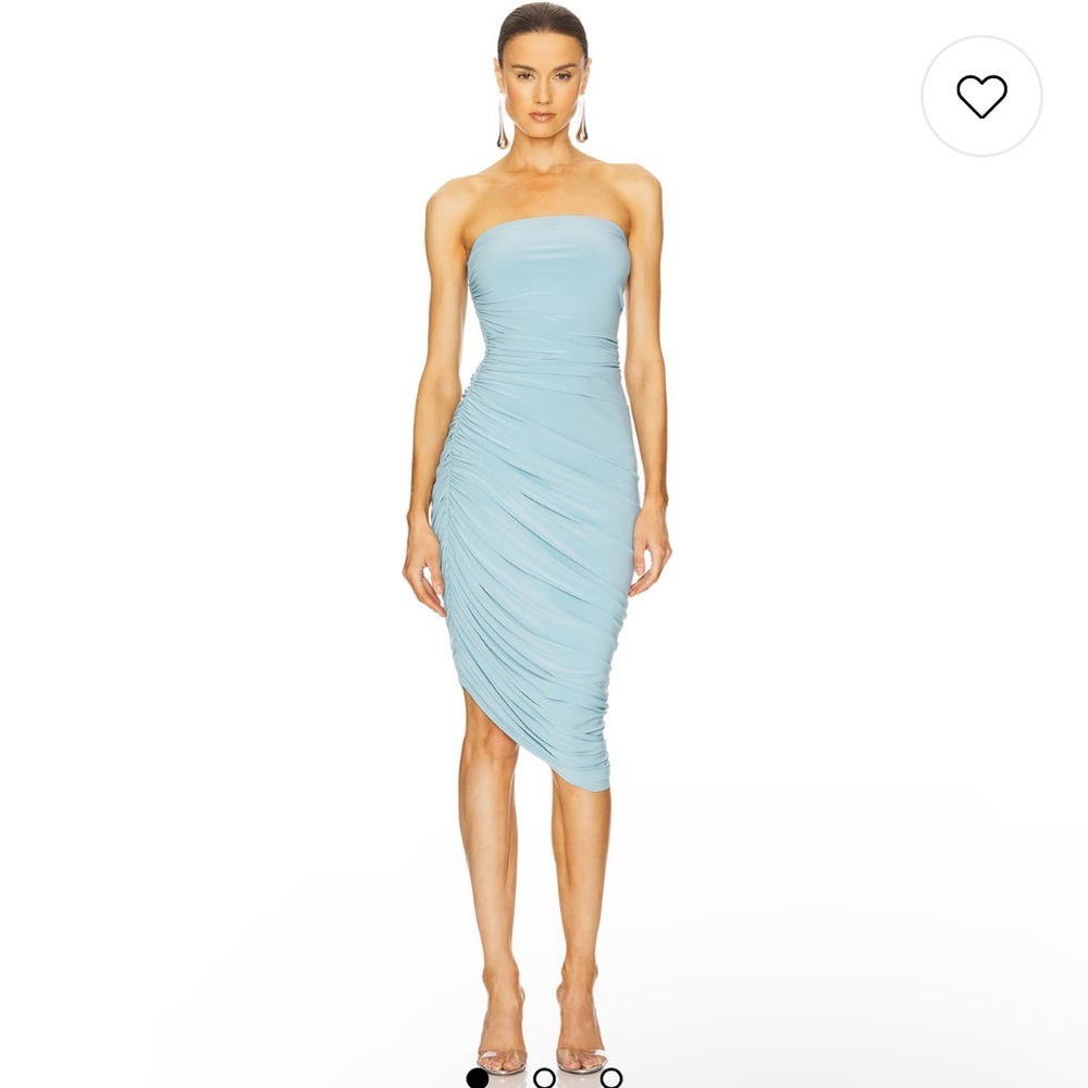 Norma Kamali x REVOLVE Diana Strapless Dress in Powder Blue